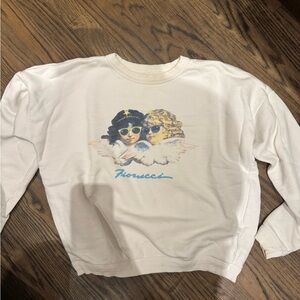 Fiorucci White Sweatshirt with Angel Graphic